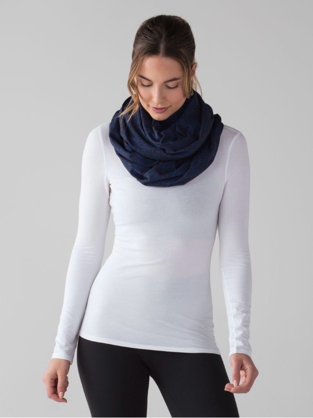 NWT Lululemon Vinyasa Scarf Running Luon Suited Jacquard Blue Black Jet Stream